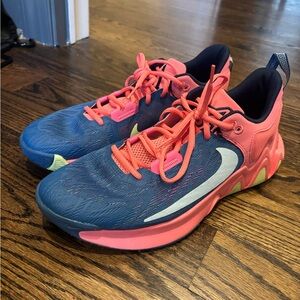 Giannis Men 11.5 Pink and Blue Sneakers